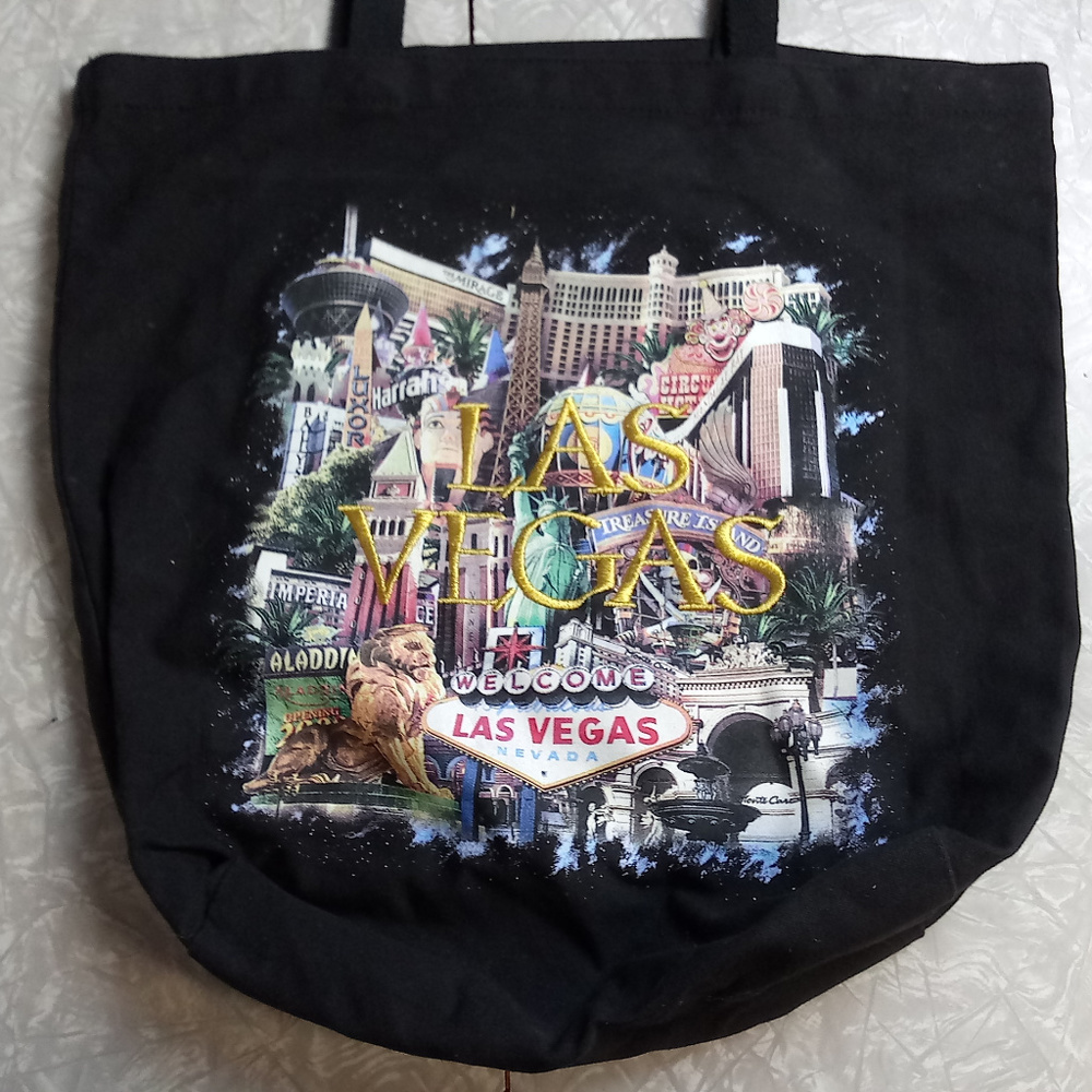 *Las Vegas Strip Casinos ~ Reusable Black Tote Bag - Picture 6 of 9